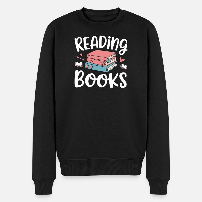 lire des livres - Pull Premium bio Homme - noir