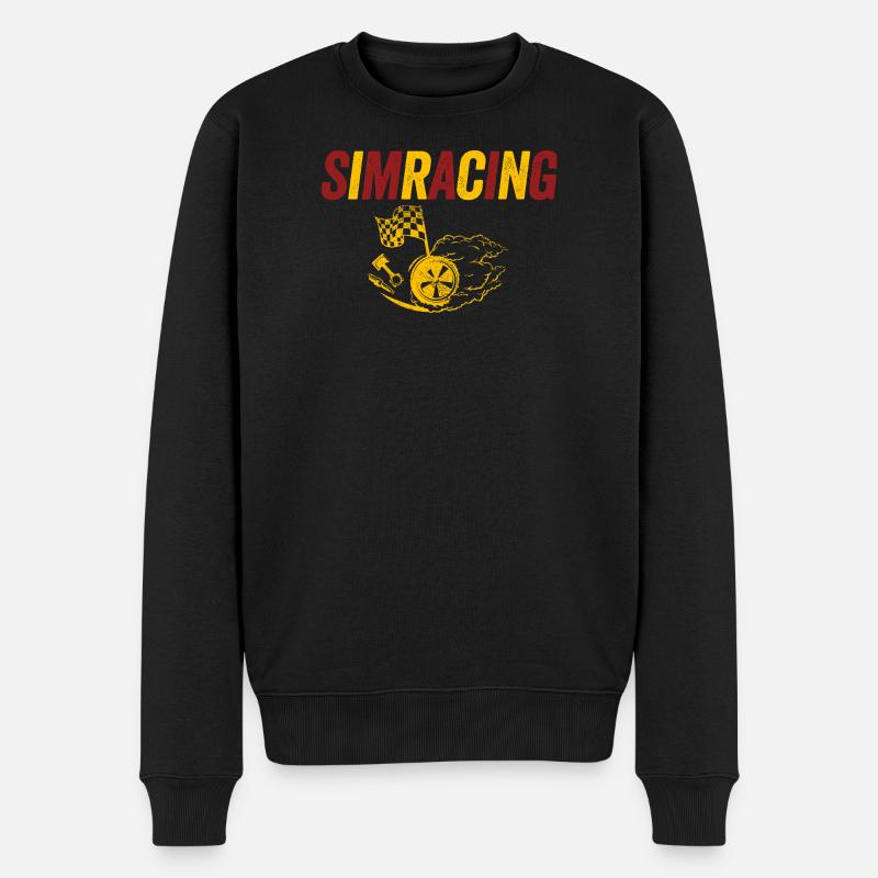 SimRacing Heatwave Emblem - Männer Premium Bio Pullover - Schwarz