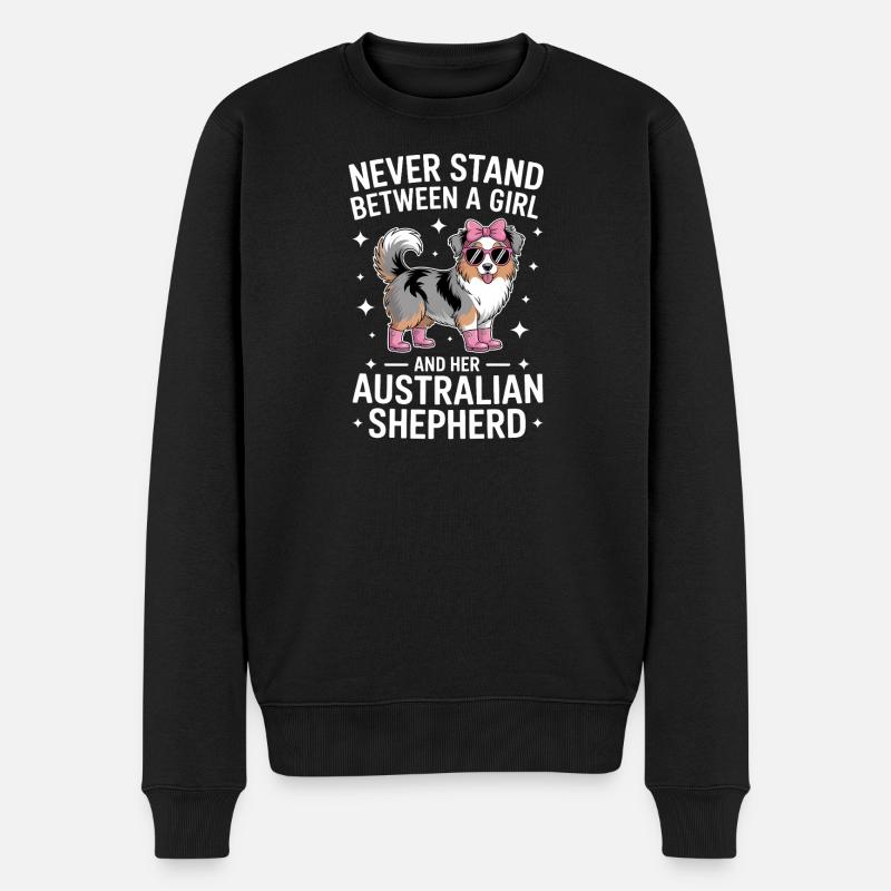 Australian Shepherd Saying Shepherd Gift - Men's Premium Organic Jumper - black