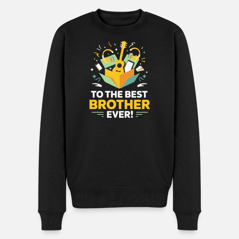 Bester Bruder aller Zeiten Geschenkbox-Musik - Männer Premium Bio Pullover - Schwarz