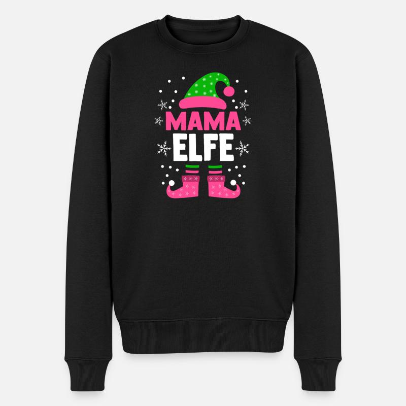 Noël, famille, mère, maman, lutin - Pull Premium bio Homme - noir