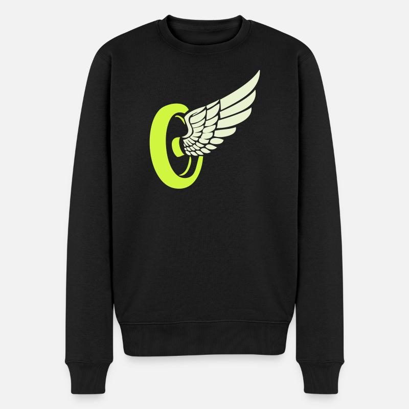 Rad Flügel - Männer Premium Bio Pullover - Schwarz