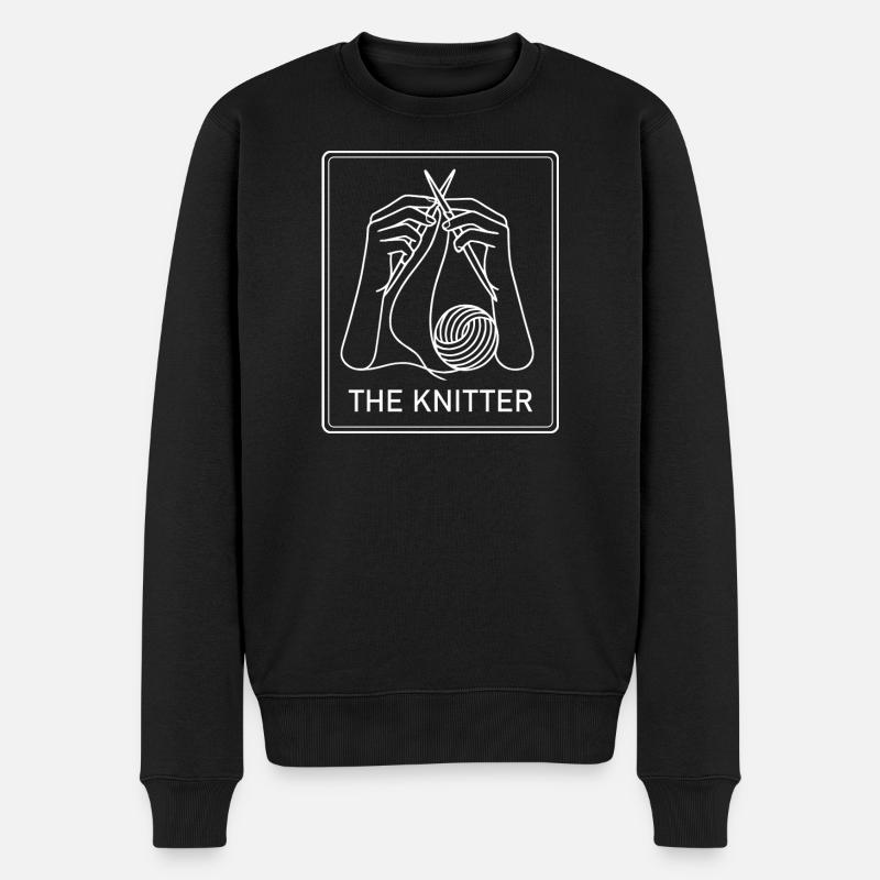 The Knitter Design - Männer Premium Bio Pullover - Schwarz