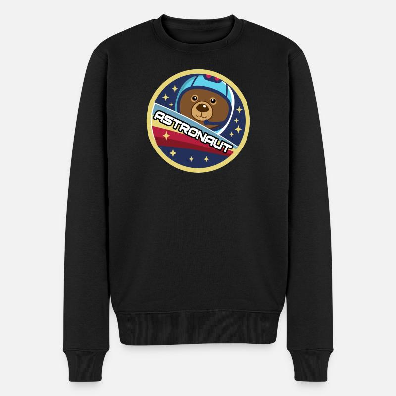 Ours Astronaute | Un Ours Astronaute Cool - Pull Premium bio Homme - noir