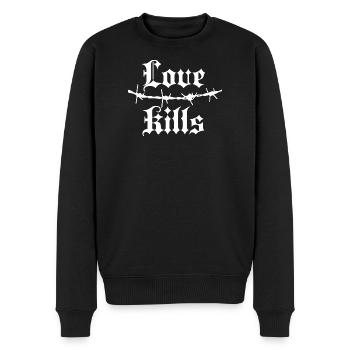 Gothic Barbed Wire Typography - Men's Premium Organic Jumper - black - Front - Nico (187cm)