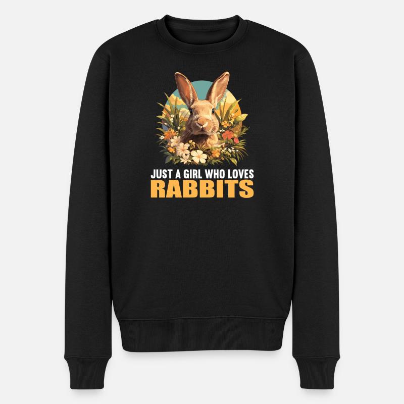 Hasen Hase - Männer Premium Bio Pullover - Schwarz