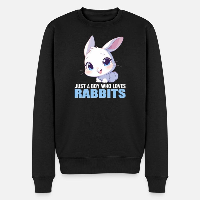 Hasen Hase - Männer Premium Bio Pullover - Schwarz