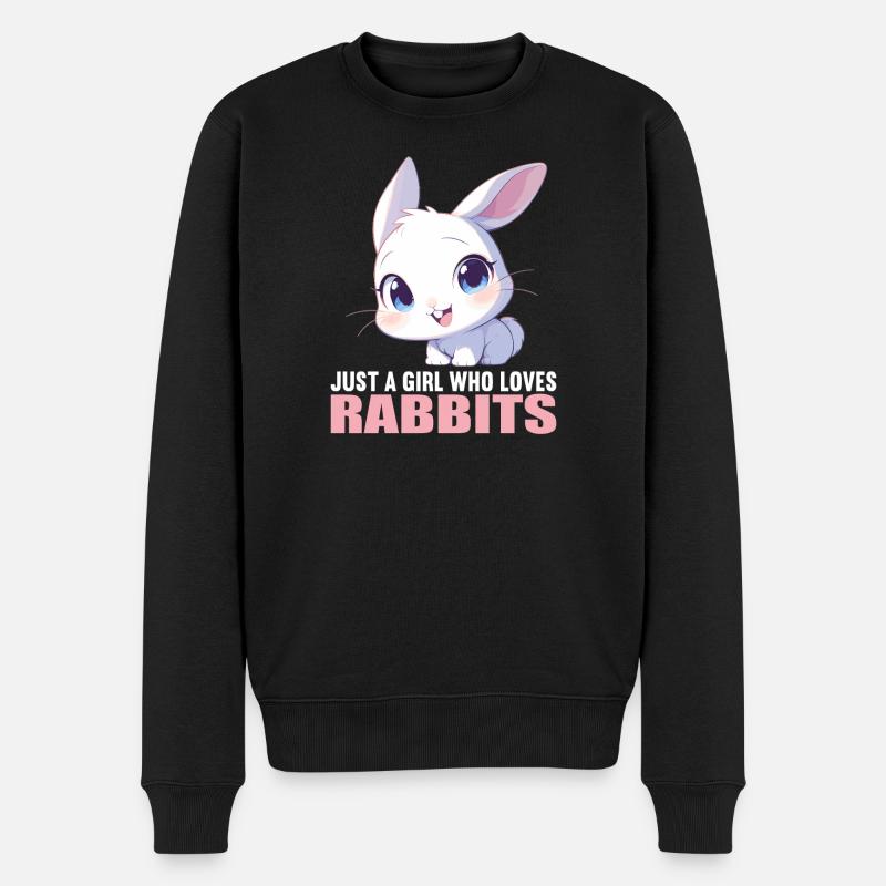 Hasen Hase - Männer Premium Bio Pullover - Schwarz