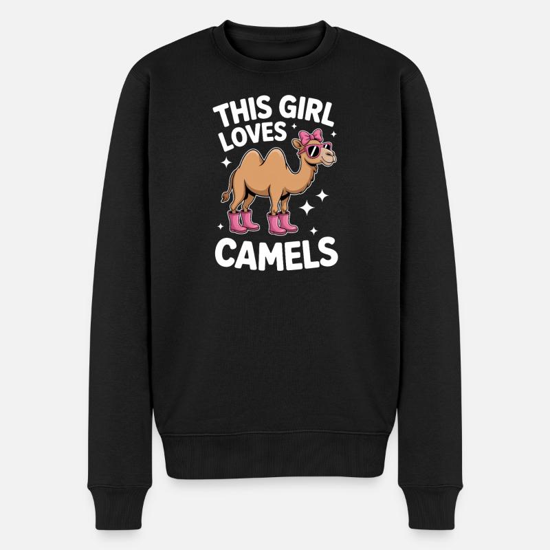 Kamele Spruch Lustiges Kamele Geschenk - Männer Premium Bio Pullover - Schwarz