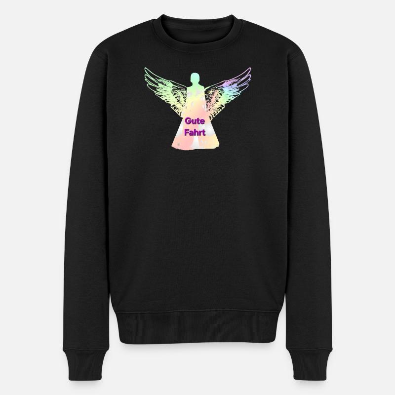 Gute Fahrt Engelflügel Regenbogen Engel - Männer Premium Bio Pullover - Schwarz