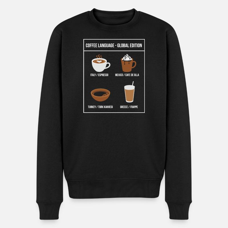 Édition mondiale de Coffee Language - Pull Premium bio Homme - noir