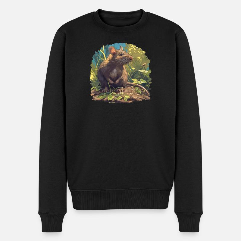 Ratten Ratte - Männer Premium Bio Pullover - Schwarz
