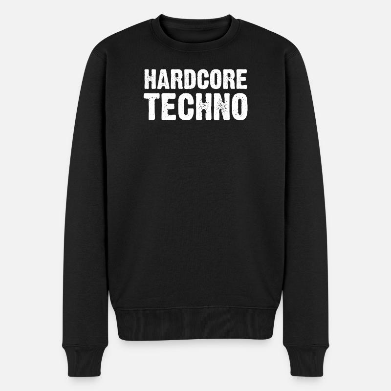 Hardcore Techno verzweifelt - Männer Premium Bio Pullover - Schwarz