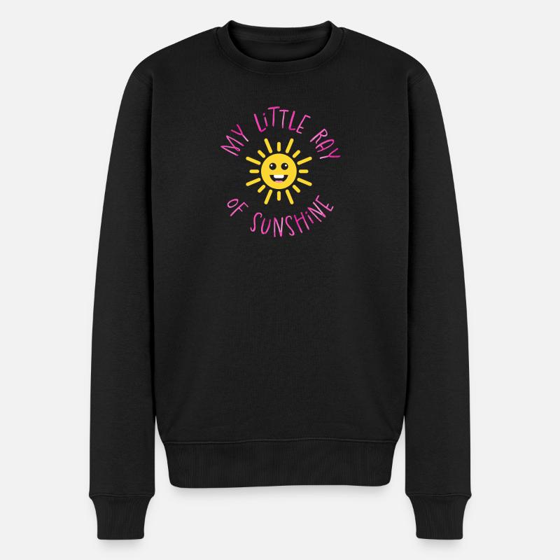 RAY_OF_SUN_PINK - Männer Premium Bio Pullover - Schwarz