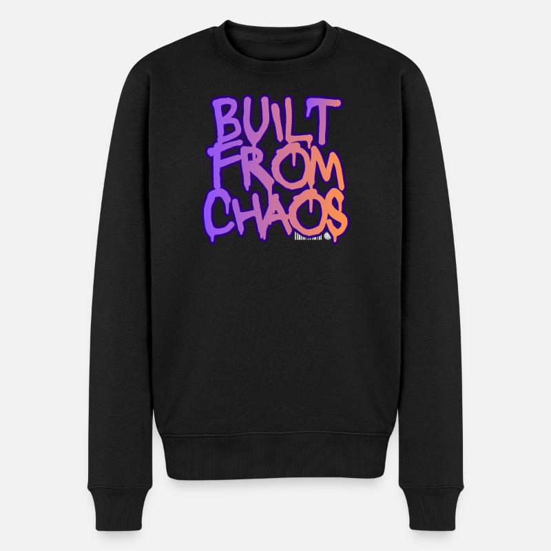 Aus Chaos-Graffiti gebaut - Männer Premium Bio Pullover - Schwarz