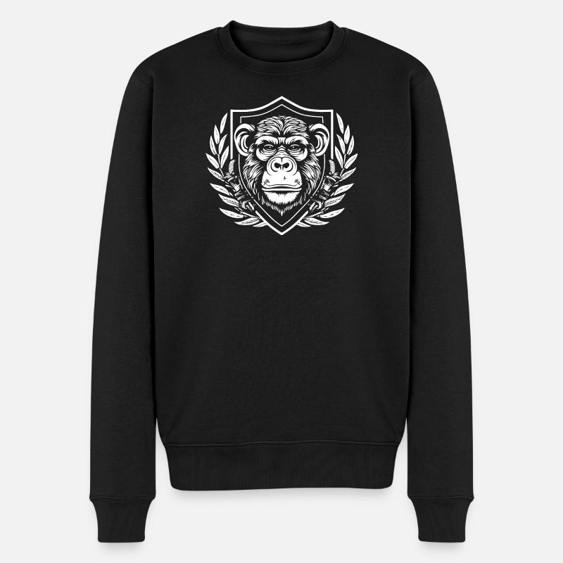 Roi Singe dans les armoiries - Pull Premium bio Homme - noir