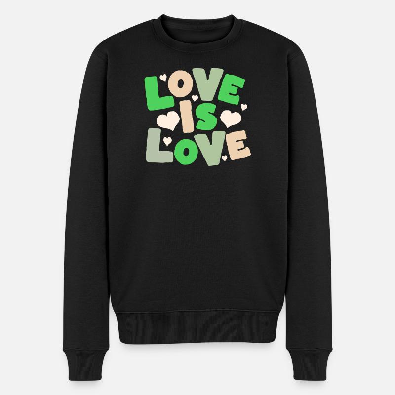 L’amour, c’est un cœur d’amour design - Pull Premium bio Homme - noir