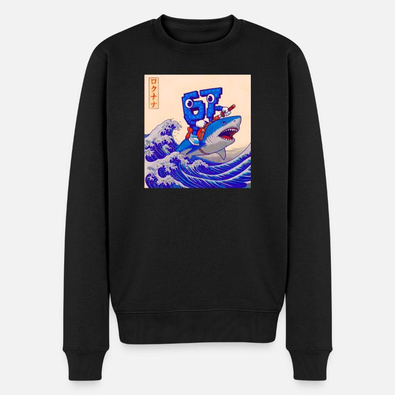 67 Six Seven 67 Brainrot - Männer Premium Bio Pullover - Schwarz