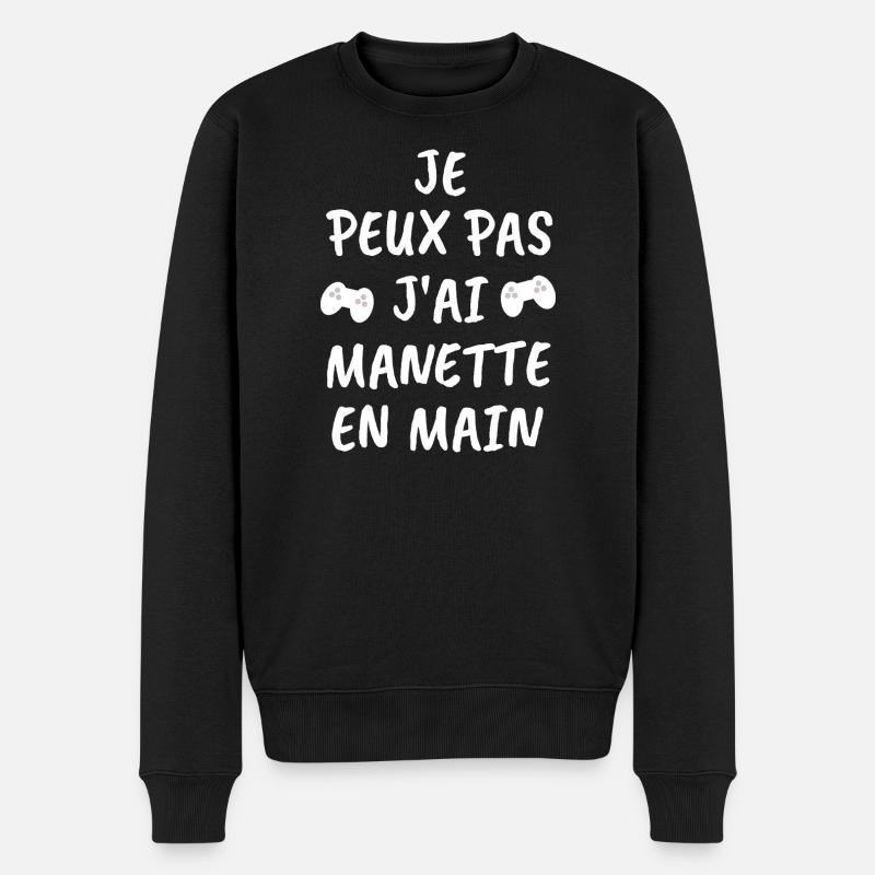 Gamer-Humor-Handpad - Männer Premium Bio Pullover - Schwarz