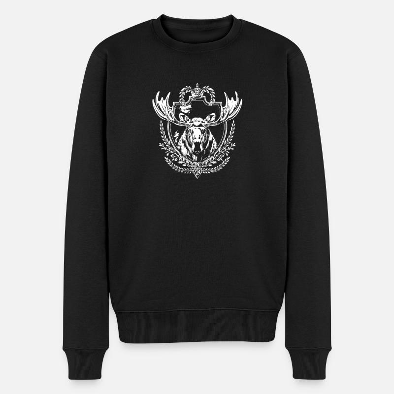 Couronne emblème de bois de cerf - Pull Premium bio Homme - noir