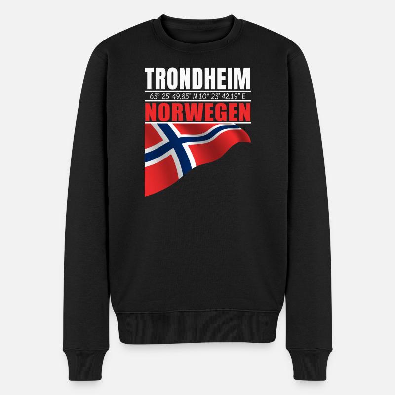 Trondheim - Männer Premium Bio Pullover - Schwarz