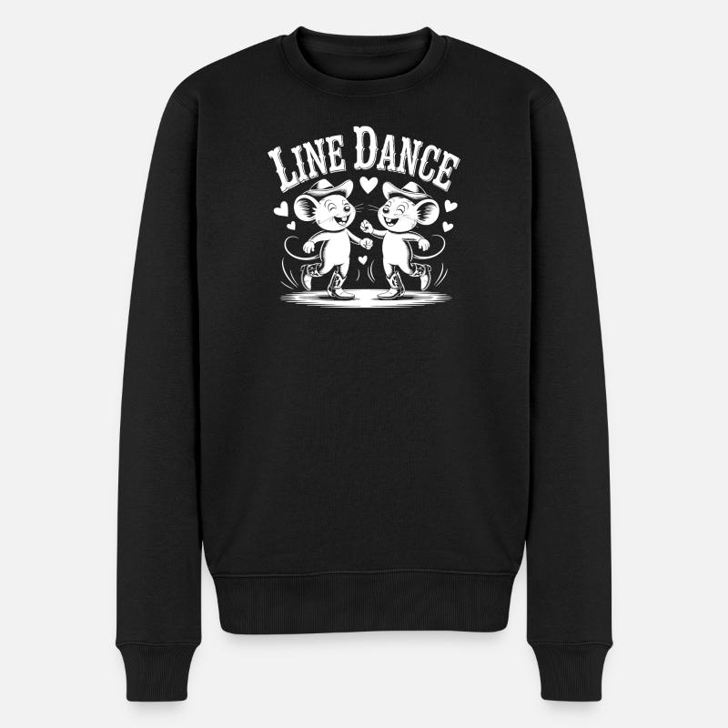 Line Dance Mäuse Illustration - Männer Premium Bio Pullover - Schwarz