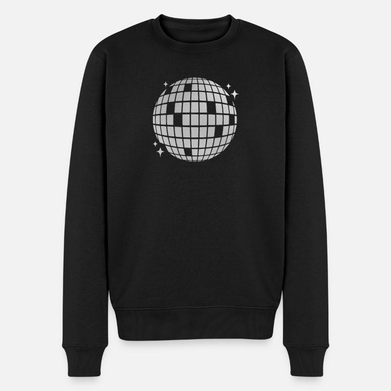 Discokugel-Mosaik Glanz - Männer Premium Bio Pullover - Schwarz