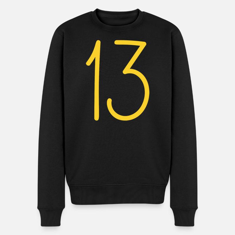 13 - Männer Premium Bio Pullover - Schwarz