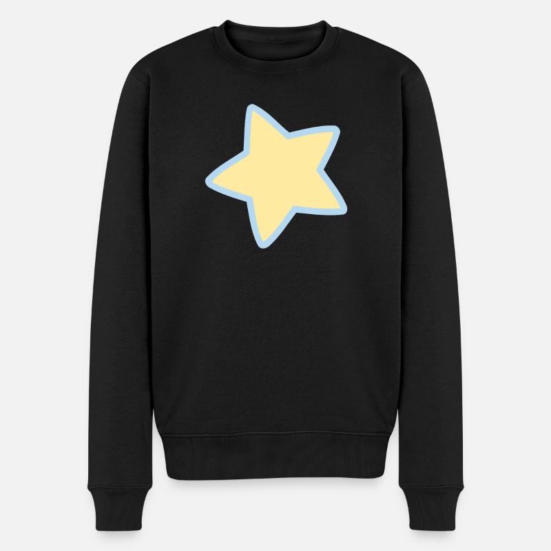 Étoile pastel à contour bleu - Pull Premium bio Homme - noir