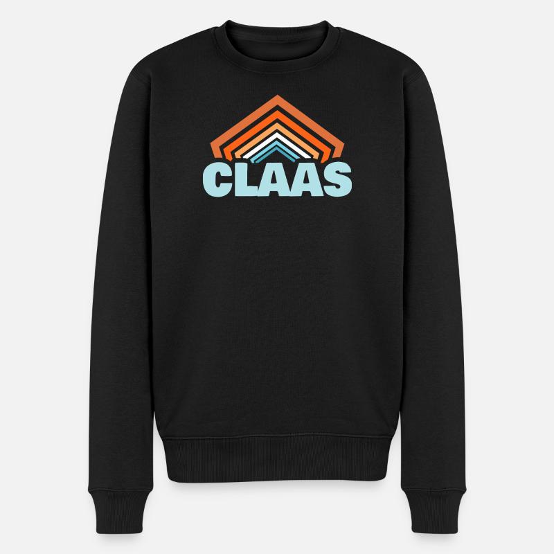 Claas als Vorname - Männer Premium Bio Pullover - Schwarz