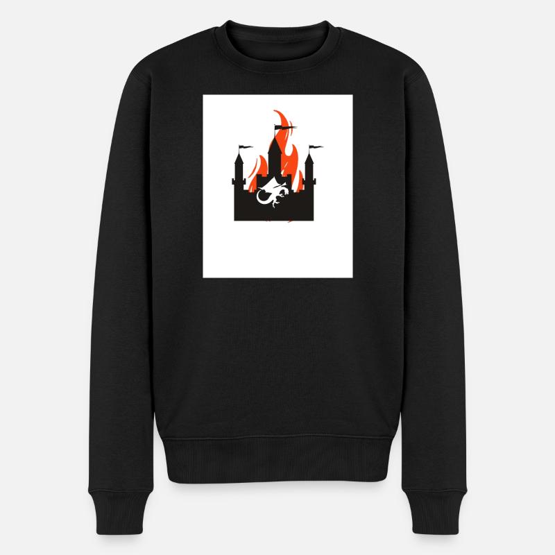 Château du Dragon en feu - Pull Premium bio Homme - noir
