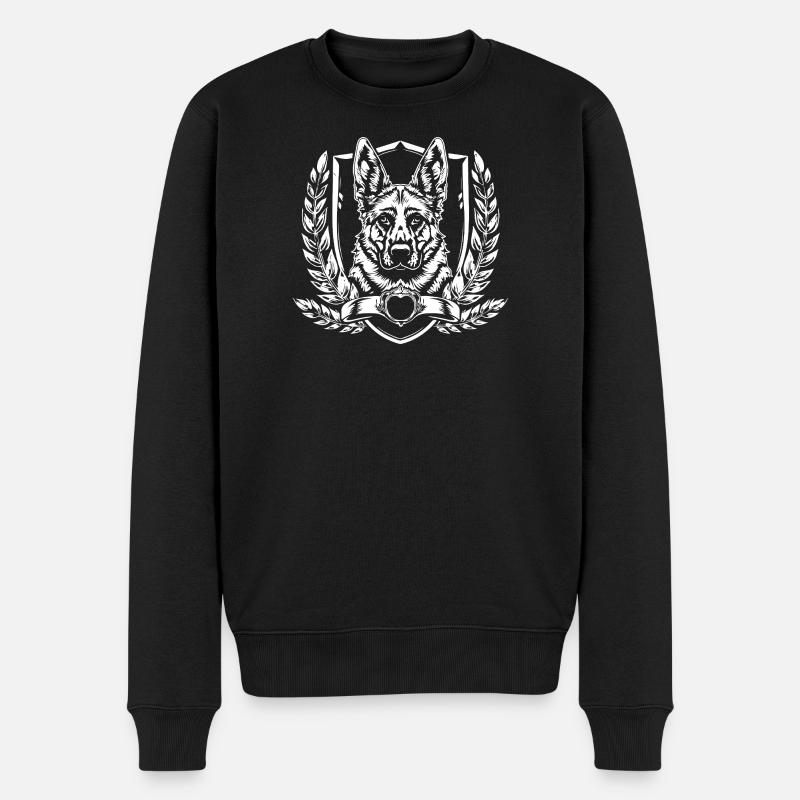 Hund im Wappen - Männer Premium Bio Pullover - Schwarz