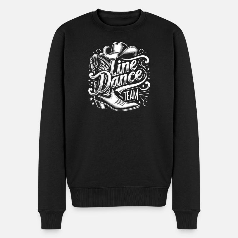 Line Dance Cowboy Team - Männer Premium Bio Pullover - Schwarz
