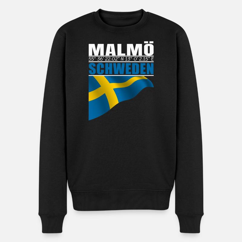 Malmö - Männer Premium Bio Pullover - Schwarz