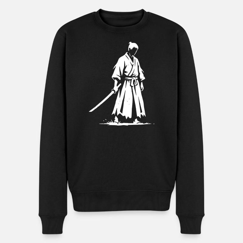 Sad Ronin Samurai Warrior - Men's Premium Organic Jumper - black