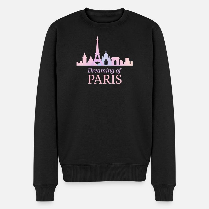 Paris Traumsilhouette - Männer Premium Bio Pullover - Schwarz