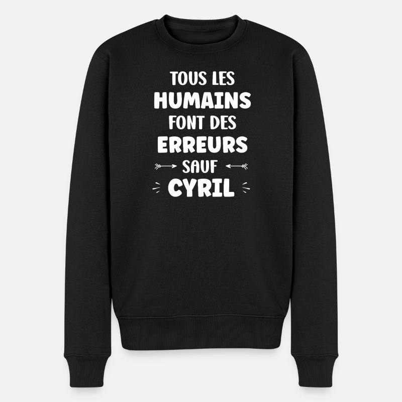 CYRIL - Männer Premium Bio Pullover - Schwarz