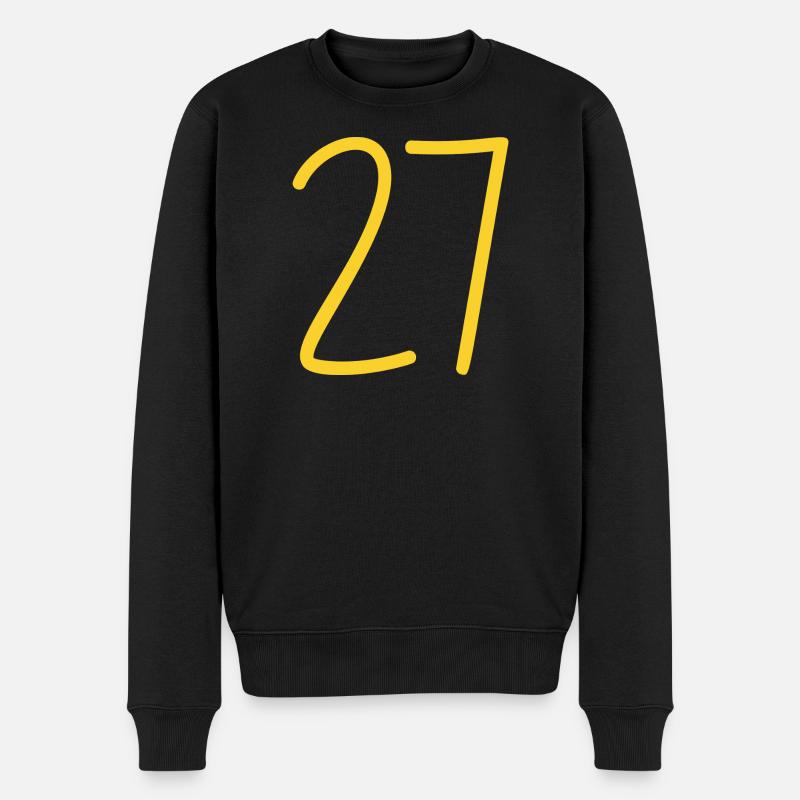 27 - Männer Premium Bio Pullover - Schwarz