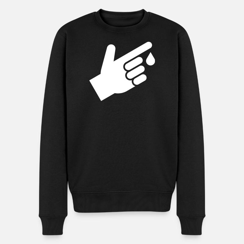 Bluttest, Bluttropfen - Männer Premium Bio Pullover - Schwarz