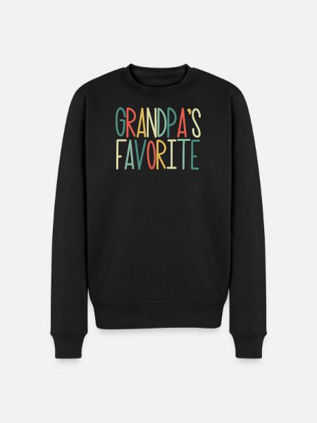 Yndlingsbarnebarn Sjov bedstefar favorit - Økologisk premium-sweatshirt til mænd - sort