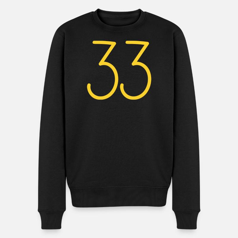 33 - Männer Premium Bio Pullover - Schwarz