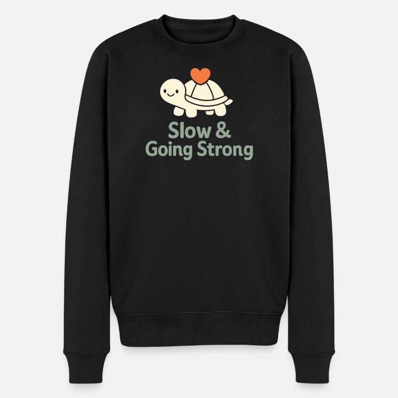 Sanfte Erziehungsidentität, Langsames - Männer Premium Bio Pullover - Schwarz