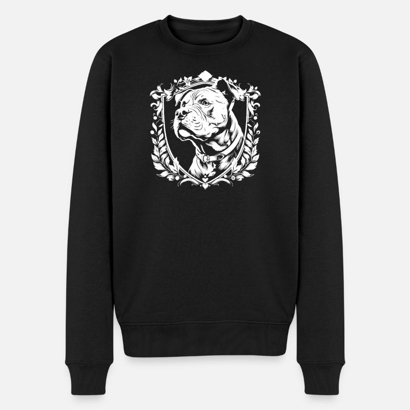 Wappen Bulldog - Männer Premium Bio Pullover - Schwarz