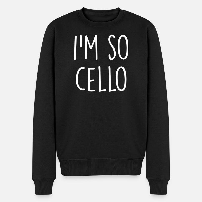Cello Violine - Männer Premium Bio Pullover - Schwarz