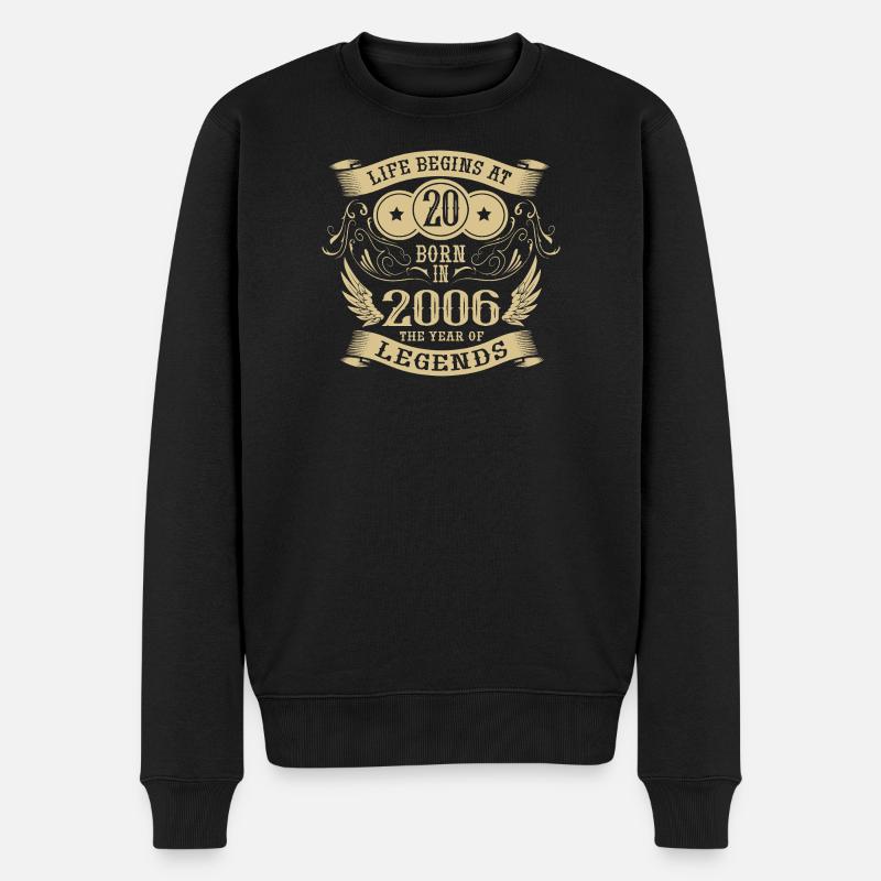 20 Geburtstag Jahrgang 2006 Engel Legenden Leben - Männer Premium Bio Pullover - Schwarz