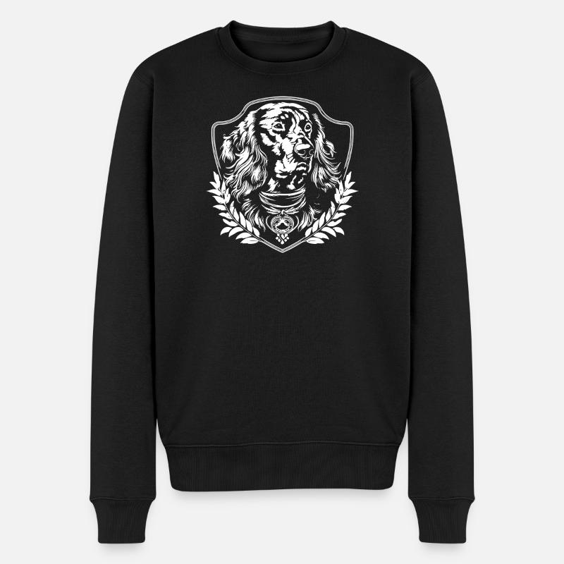 Wappenhund Dackel - Männer Premium Bio Pullover - Schwarz