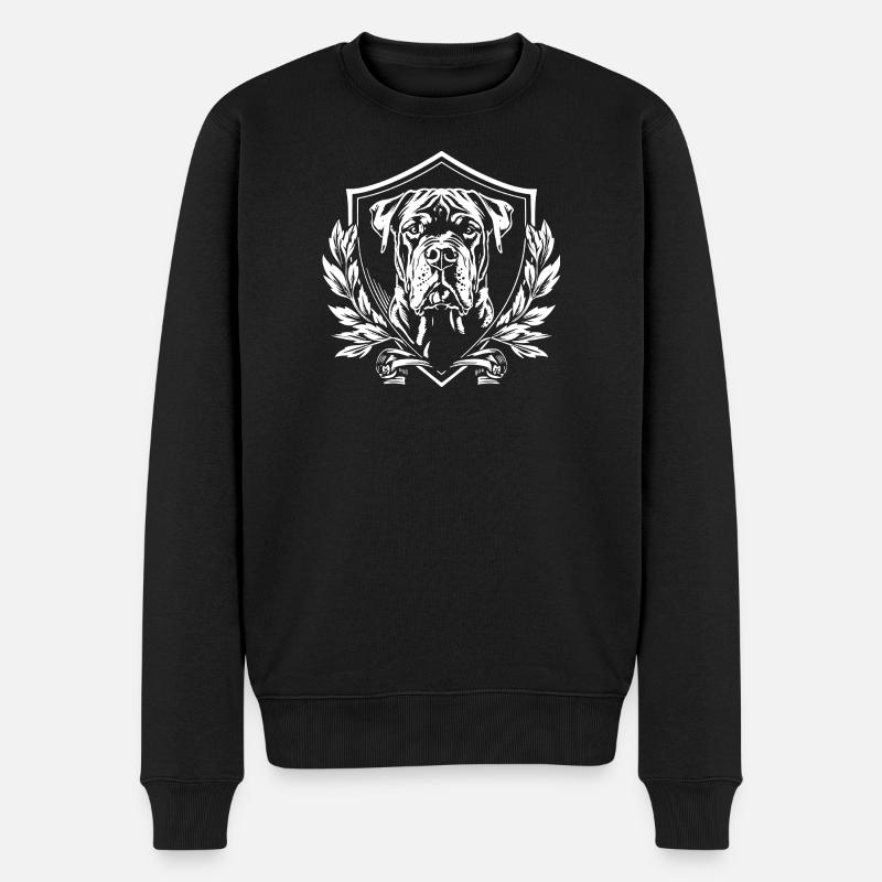 Wappenmastiff im Schild - Männer Premium Bio Pullover - Schwarz