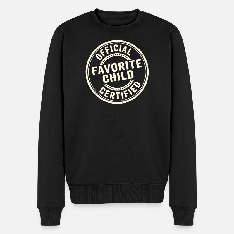 Lieblingskind (lustig, offiziell) - Männer Premium Bio Pullover - Schwarz