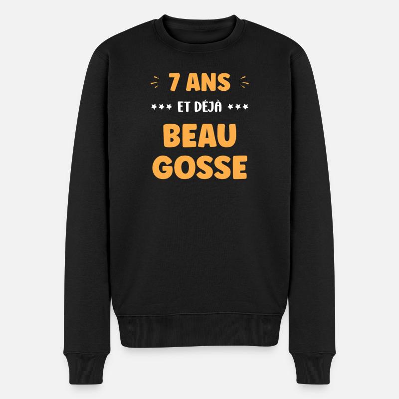 7 Jahre - Männer Premium Bio Pullover - Schwarz