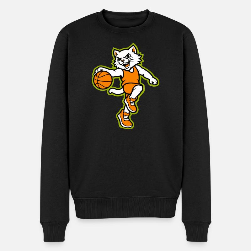 Mascotte d’action de basketball des Wildcats - Pull Premium bio Homme - noir